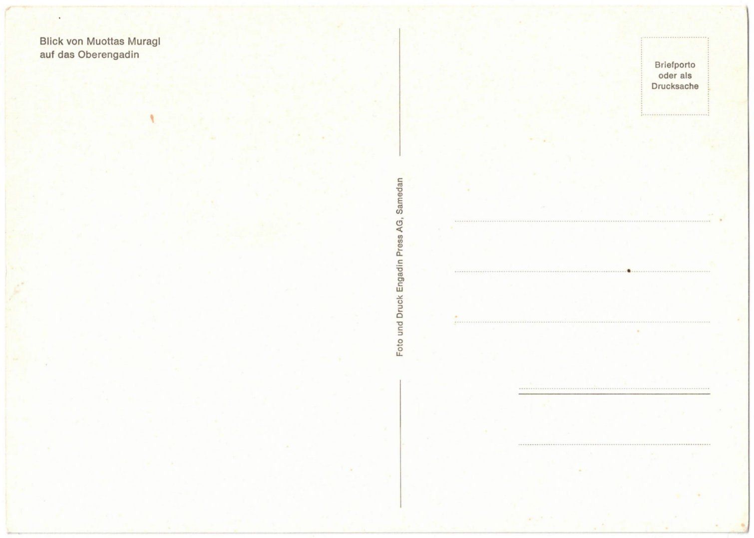 Cartoline postali: St. Moritz - Standseilbahn Muottas Muragl Bergstation – Usato da Binningen venduto da Mountainrider 1