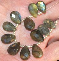 Labradorit Set L-5819 – 12 Stück Labradorit 15x10mm seitlich