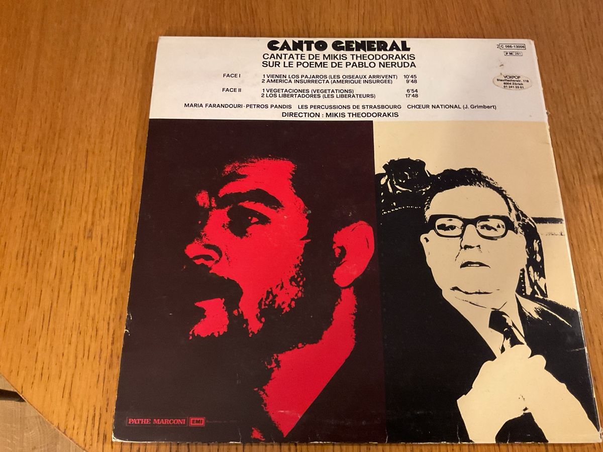 Dischi in vinile: Schallplatte Canto General Mikis Theodorakis Pablo Neruda ge – Usato da Steinach venduto da Quarkie 2
