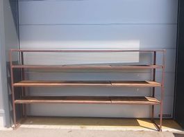 Robustes Metallregal mit Holzböden 275 × 150 × 40 cm
