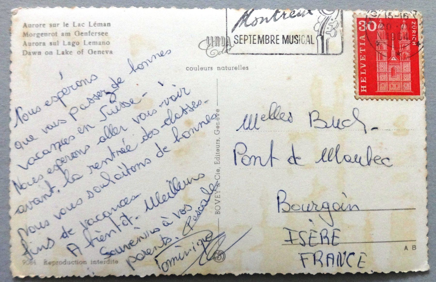 Cartoline postali: Aurore sur le Lac Léman – Difettoso da Fétigny venduto da Billy2miny 1