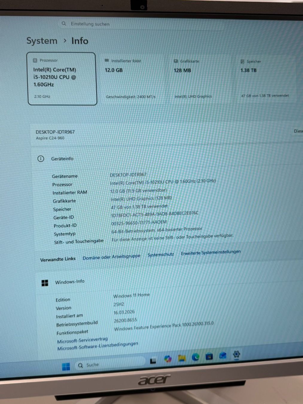 Acer PCs: Acer All-in-One PC – Gebraucht aus Spiez von eag01 4