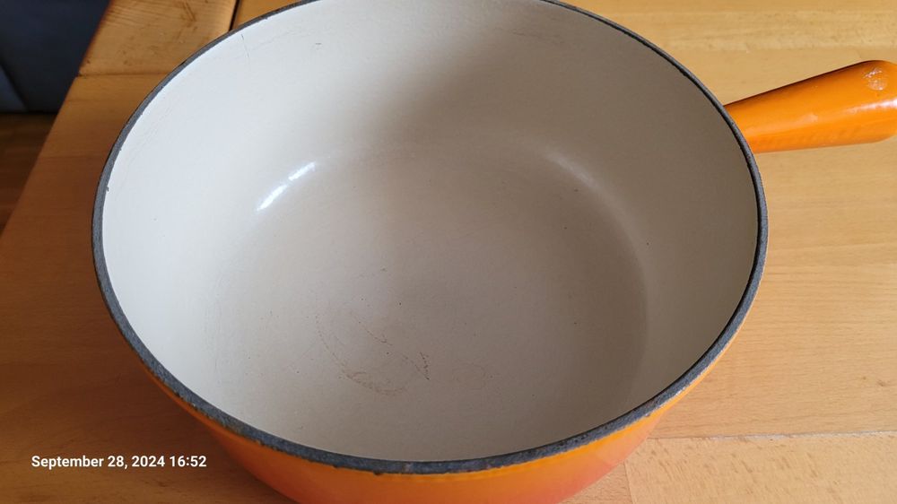 Faitout Le Creuset Orange 20 Cm – Caquelon Fonte Vintage, état Super