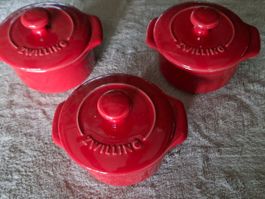 Zwilling Auflaufformen/Soufflé-Förmchen, 3 Stk, Rot, neu