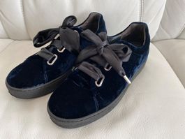 Halbschuhe GABOR dunkelblaue Samtoberfläche Grösse 39