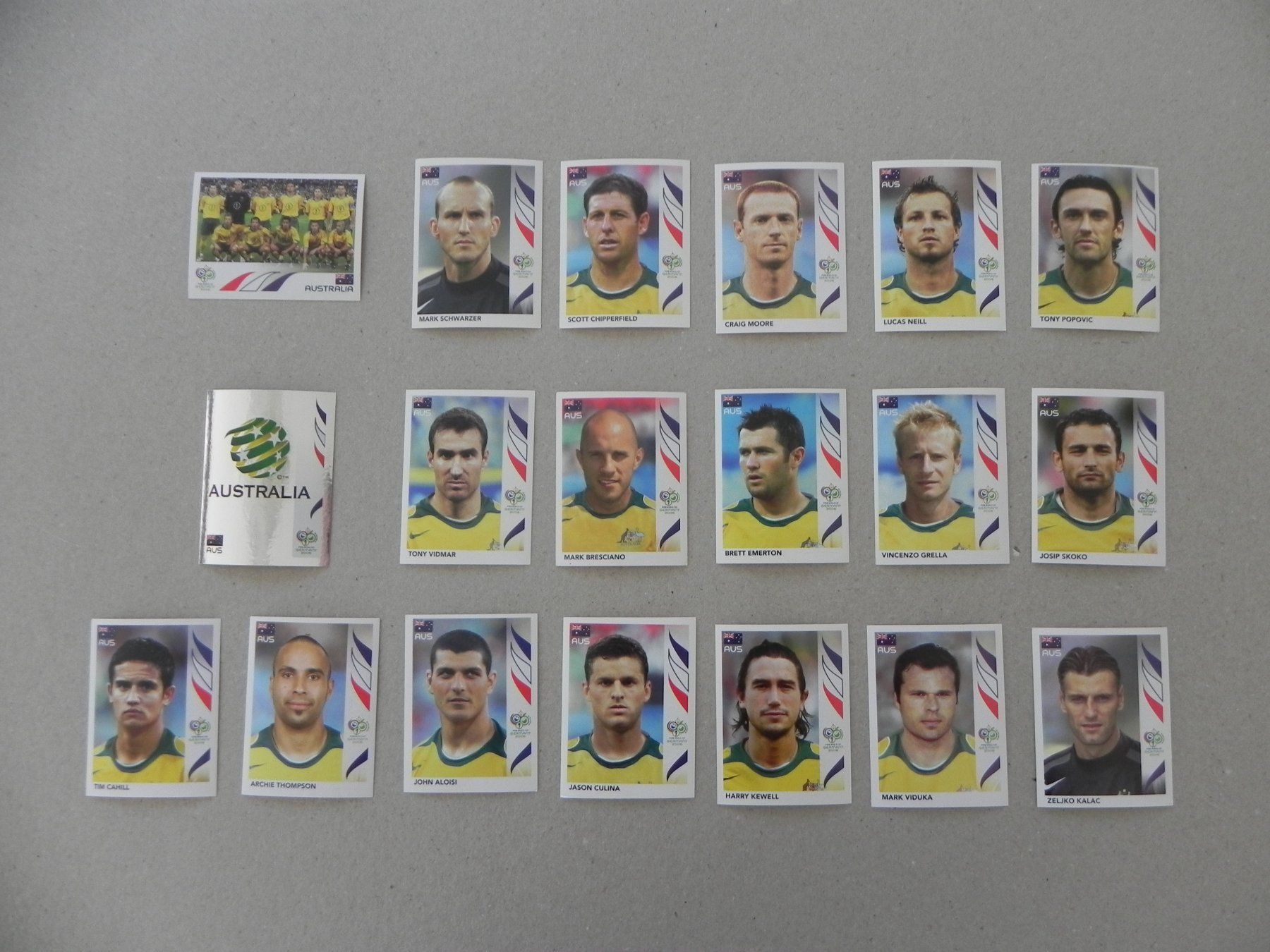Panini Sammelbilder & Trading cards: Panini Fussball WM 2006 Fehlliste Australien 416-34 Komplett – Neu und originalverpackt aus Siebnen von krimsie