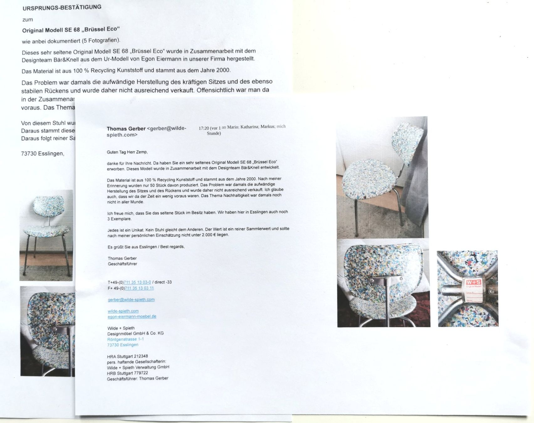 Sedie: Prototyp Stuhl Egon Eiermann Mod. SE 68 „Brüssel-Eco" – Nuovo (secondo la descrizione) da Nottwil venduto da cas_8vg2 5
