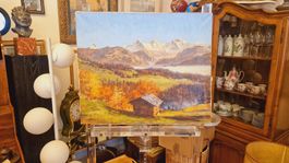 Landschaft Ölgemälde "Blick von Sigriswil aus" signiert