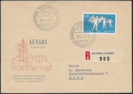 1951 illust. Sonderbrief LUNABA Block-Ausschnitt W32A ab 1.-