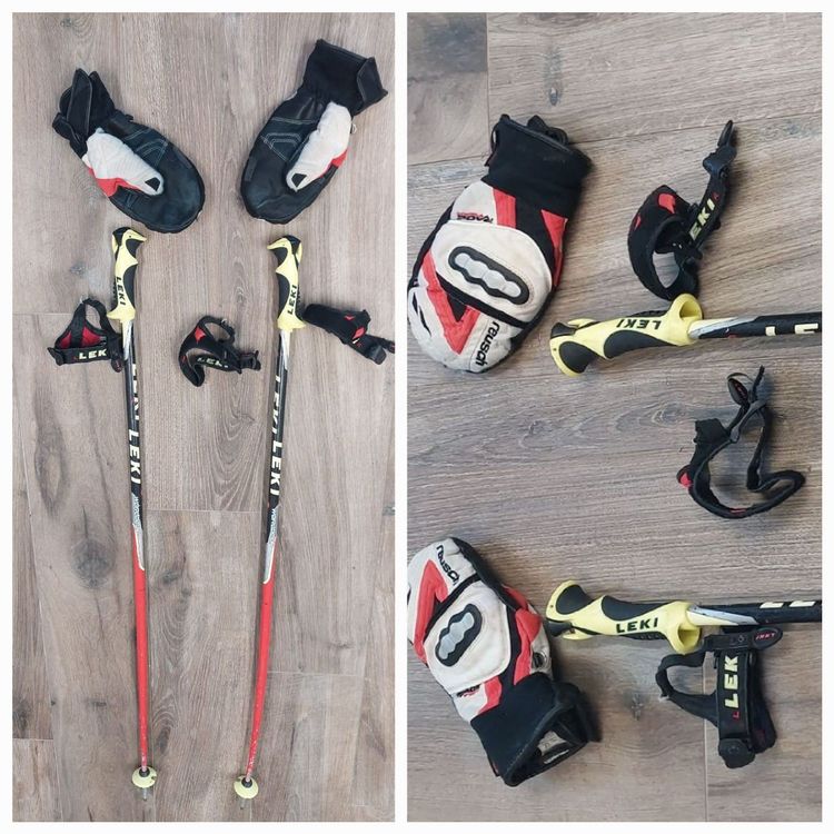 B tons de ski Leki avec gants Reusch Kaufen auf Ricardo