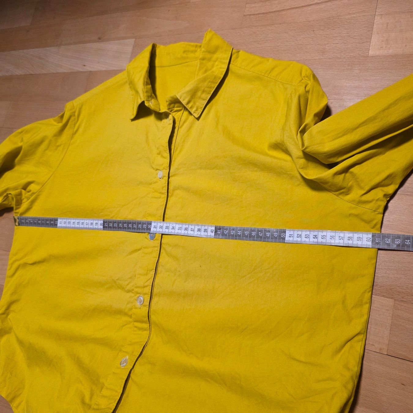 Camicette: Acid Yellow Baumwollbluse Statement Hemd Gr. L – Usato da Wald ZH venduto da CapLux 2