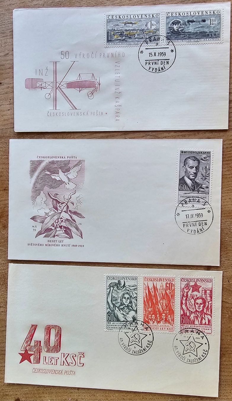 Tutti i francobolli: Tschechoslowakei - 3 FDC 1959-61 – Usato da Les Valettes venduto da Nuba1