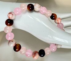 Armband Unikat – Tigerauge, Rosenquarz, Mookait, Achat