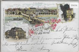Gruss aus Basel - Klein-Basel, Theater - Litho