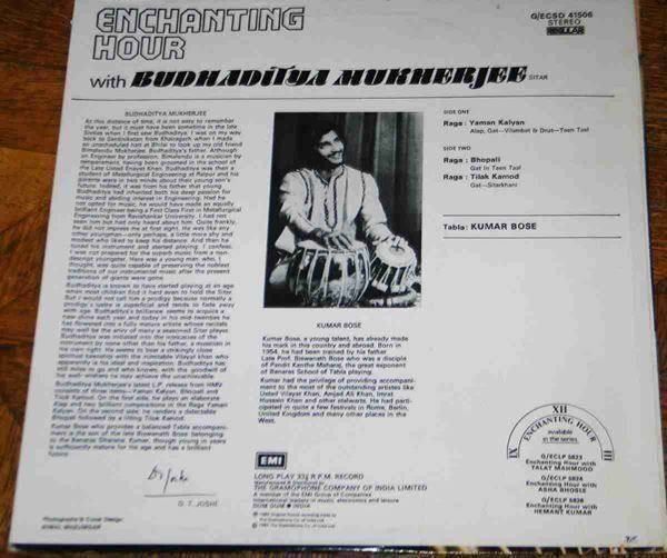 Dischi in vinile: Enchanting Hour Budhaditya Mukherjee Indian Classical Vinyl – Usato da Genève venduto da Cockattoo 1