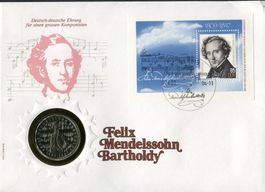 Numisbrief/Münzbrief  -  "Felix Mendelssohn Bartholdy"