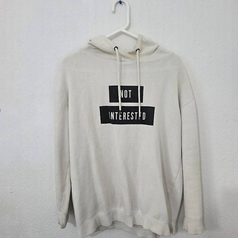 Pullover & Sweatshirts: Pull blanc "Not Interested" – Gebraucht aus Neuchâtel von davenvy