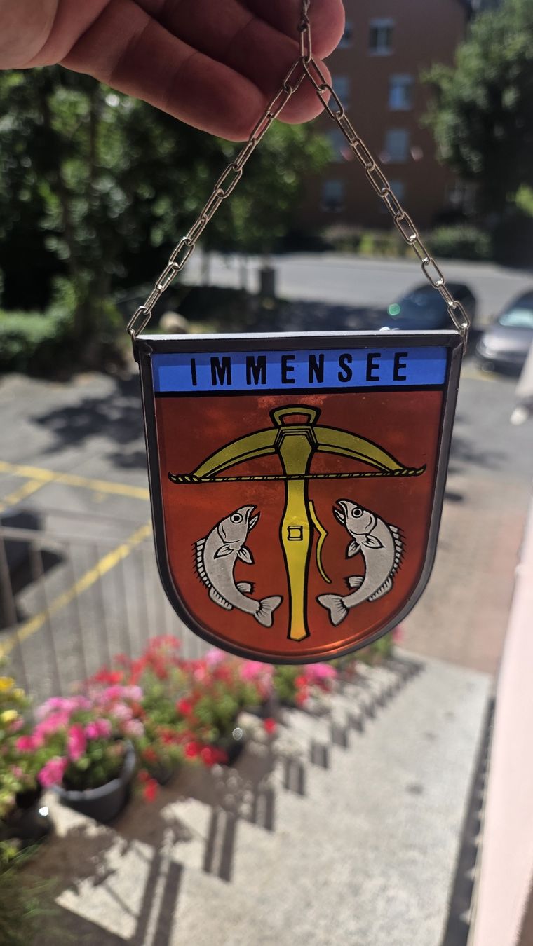Autres antiquités ou arts: Handgefertigtes Glasbild / Bleiglasfenster "IMMENSEE" – D'occasion à Kriens par ns_swiss_trading 1