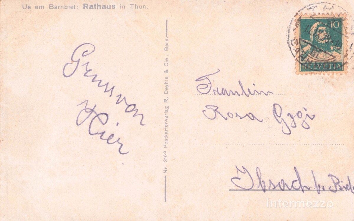 Cartoline postali: Thun BE // 1928 Altes Rathaus – Usato da Basel venduto da intermezzo12 1