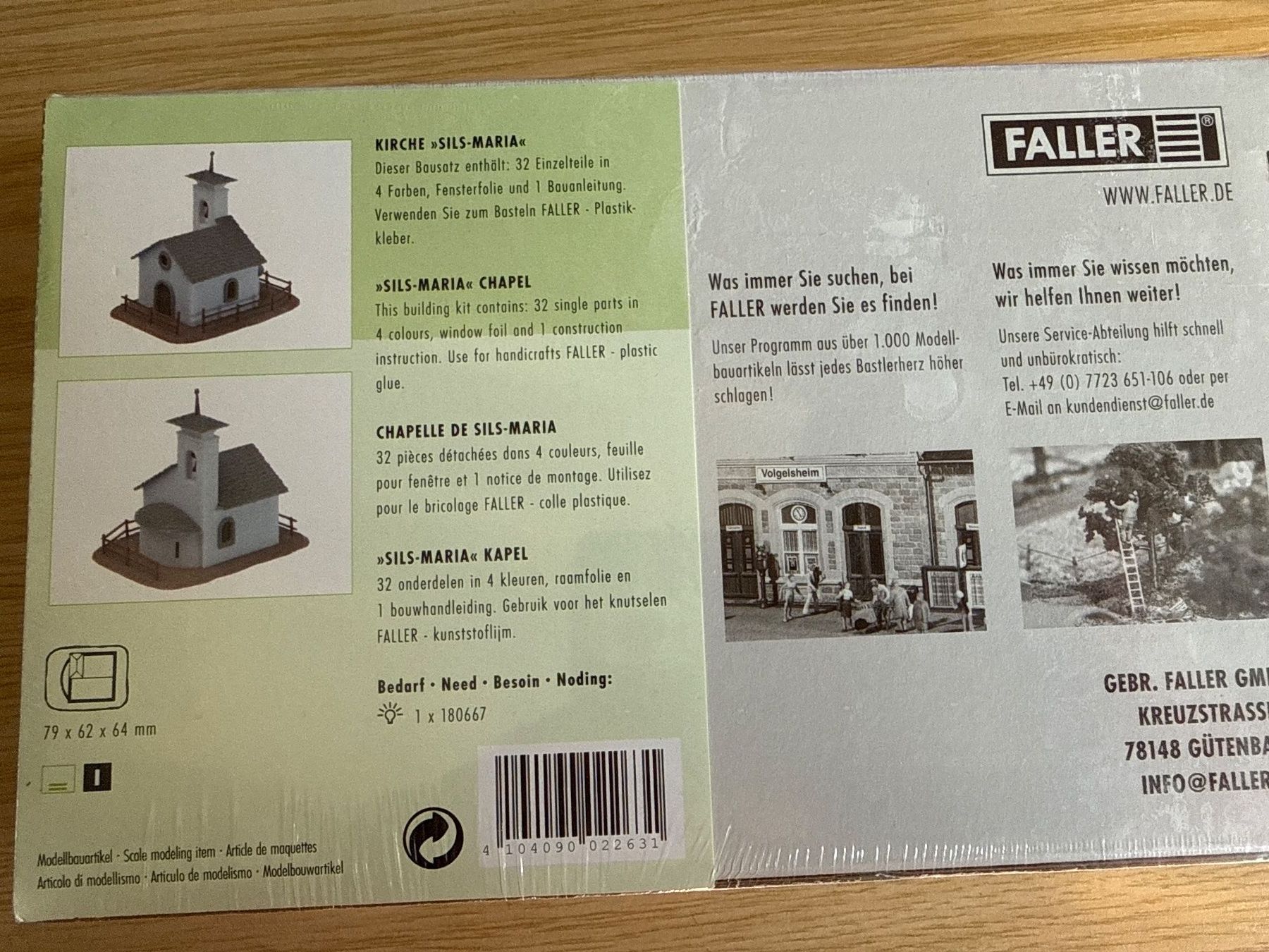 Faller Modellini di ferrovie: Faller N Kirche Sils-Maria – Nuovo e nell'imballaggio originale da Rümlang venduto da Dattel 1