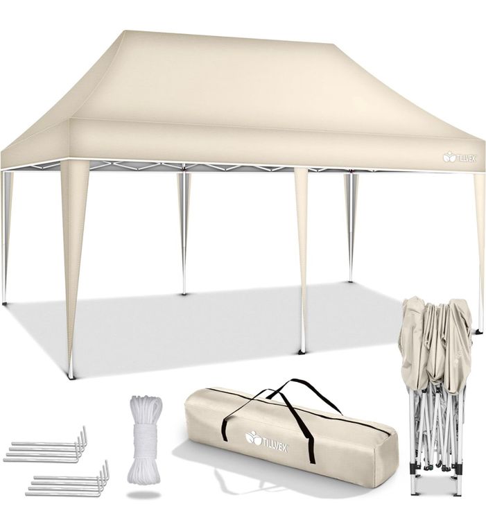Tectake Pavillon 3x3m Gartenzelt Wasserdicht Mit UV-Schutz - Perfekt Für Gartenpartys & Camping