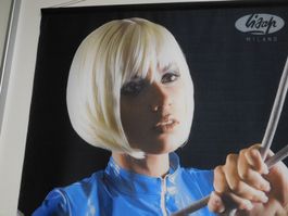 Coiffeur Coiffure Frisurenbild Poster Bild Stoff 70x140cm