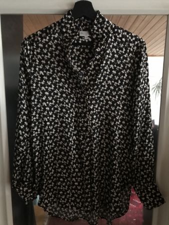 Chemise soie DEA KUDIBAL, t XS, noir/blanc,  chic