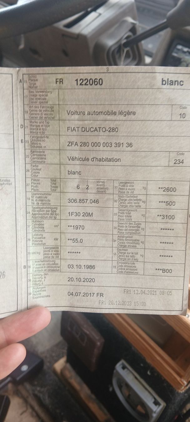 Fiat Véhicules de camping: Camping car a vendre – D'occasion à Villarsel le Gibloux par oseba 4