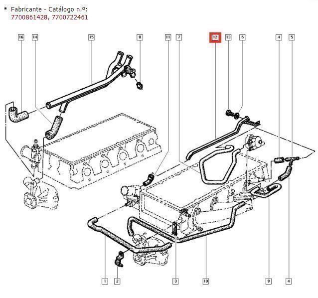 Renault Tutti pezzi di ricambio auto: Renault Wasserrohr 77 00 861 428 – Nuovo e nell'imballaggio originale da Einsiedeln venduto da Renaultparts 3