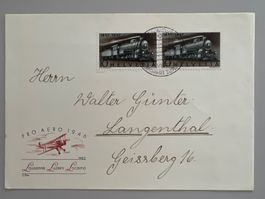 1947 100J. Eisenbahn  Nr. 278b  FDC blaue Loki im Paar