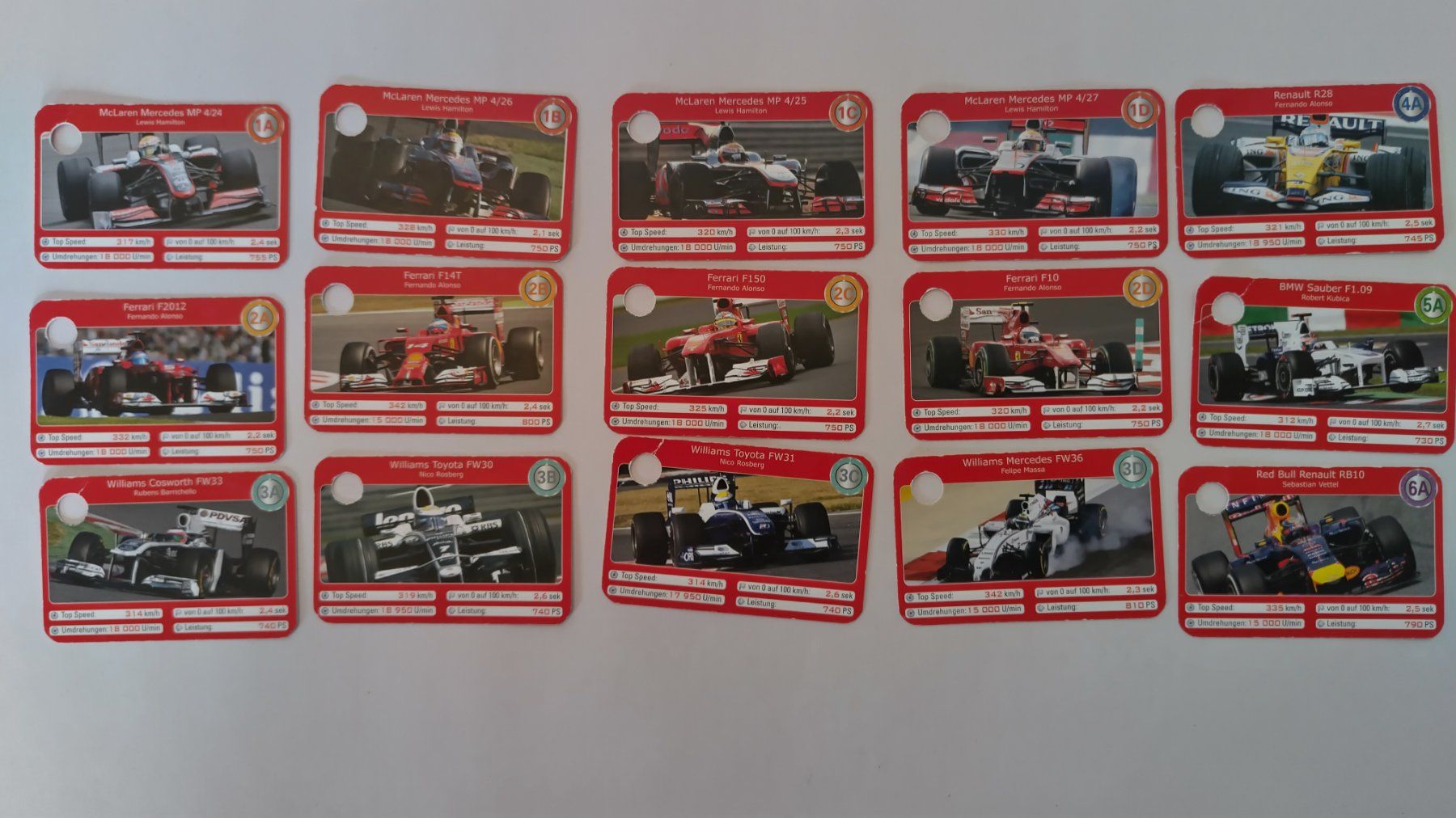 Giochi: Auto Quartett Formel 1 mit Karabiner / 24 Karten / NGV – Usato da Bellach venduto da JingleJerry 4