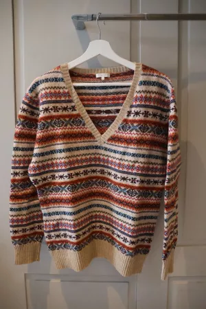 Gemusterter Wollpullover