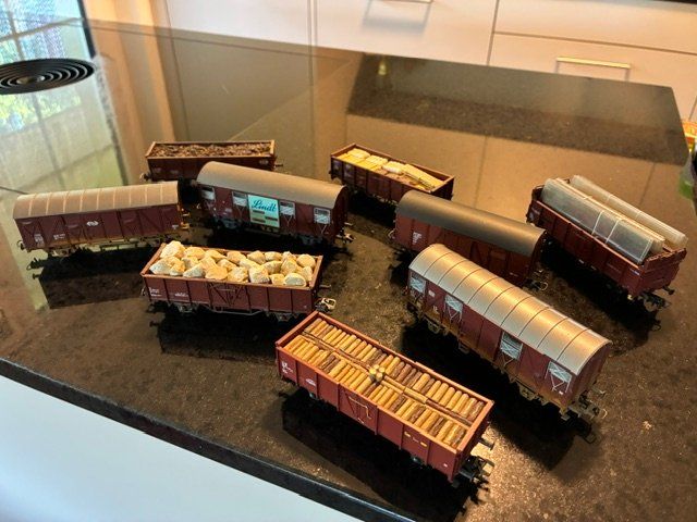 Modellini di ferrovie: Diverse Güterwagen, Spur H0 – Usato da Leuzigen venduto da bnbz101