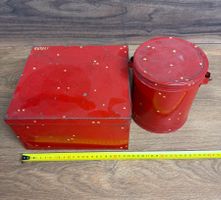 Vintage Guetzli Dosen Set, rot mit goldenen Sternen⭐