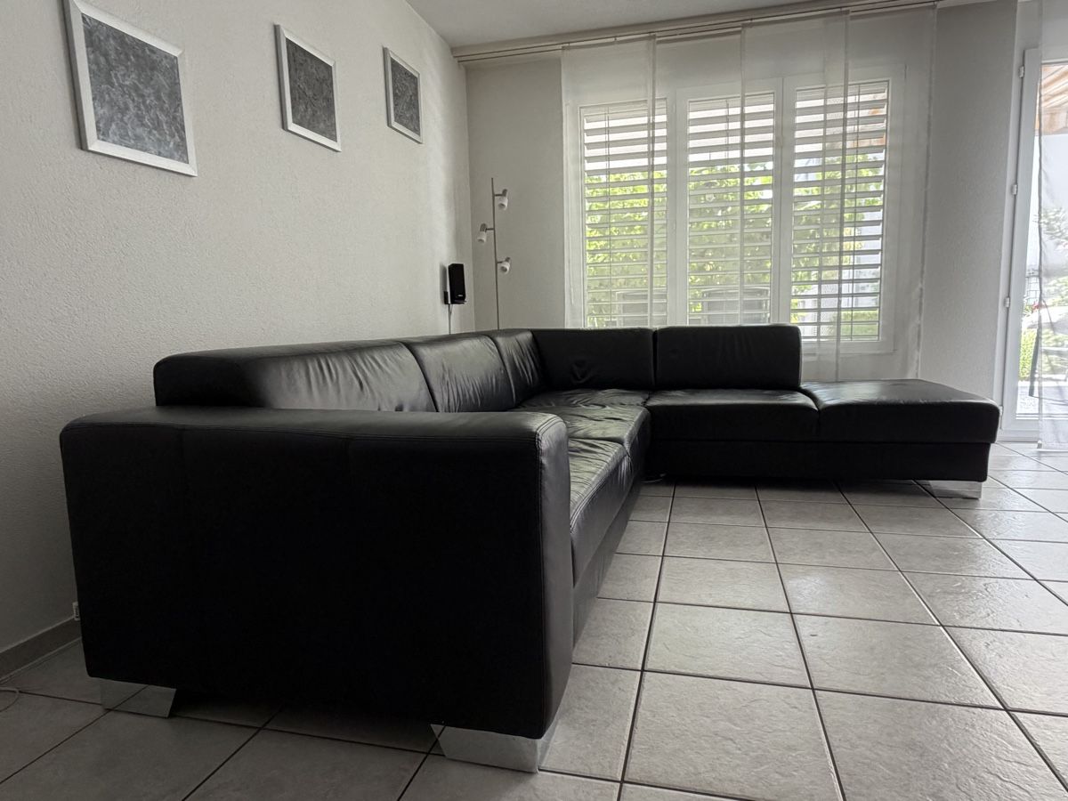 Sofas: Leder-Eckpolstergruppe schwarz – Gebraucht aus Steffisburg von Felina1 3