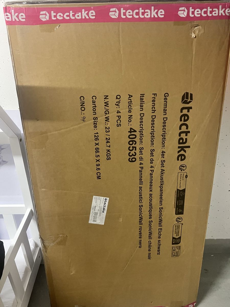 Altri accessori: tectake Akustikpaneelen SonicWall Eiche schwarz 4er Set – Nuovo e nell'imballaggio originale da Mülligen venduto da fashion_it 5