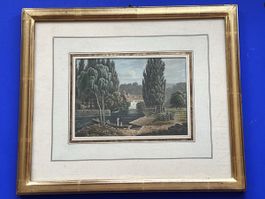 Birrmann Aquatinta Maison J.J Rousseau Ile St.Pierre 1820