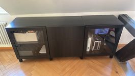 IKEA BESTÅ Sideboard 180 cm schwarzbraun – Top Zustand