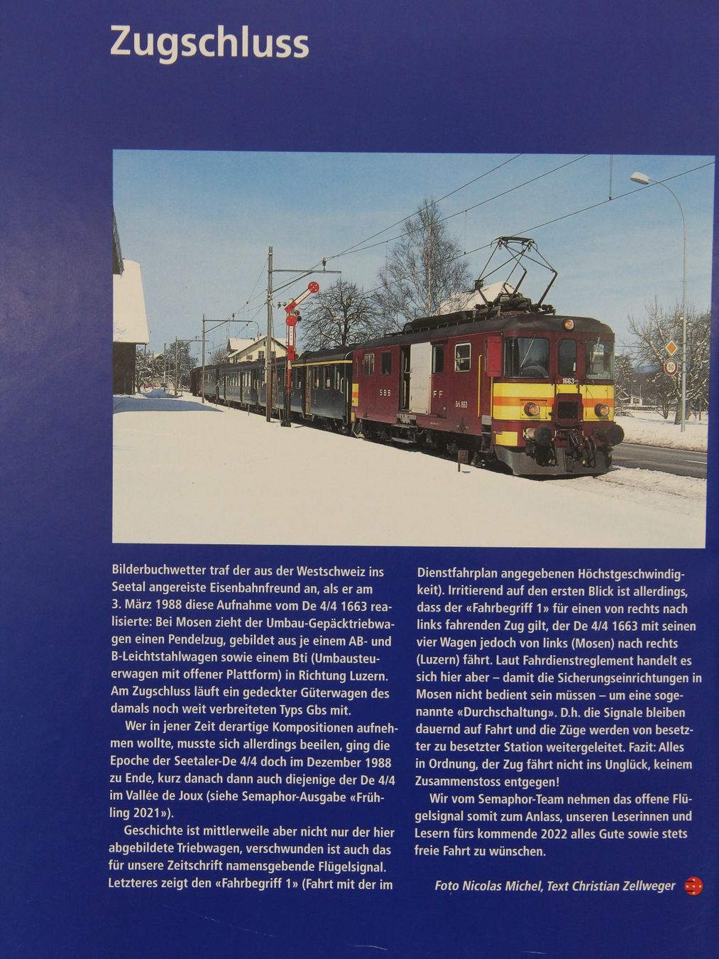 Riviste & Magazine: Semaphor Nr. 72 Winter 2021 – Nuovo e nell'imballaggio originale da Dittingen venduto da C-Zero1-E 9