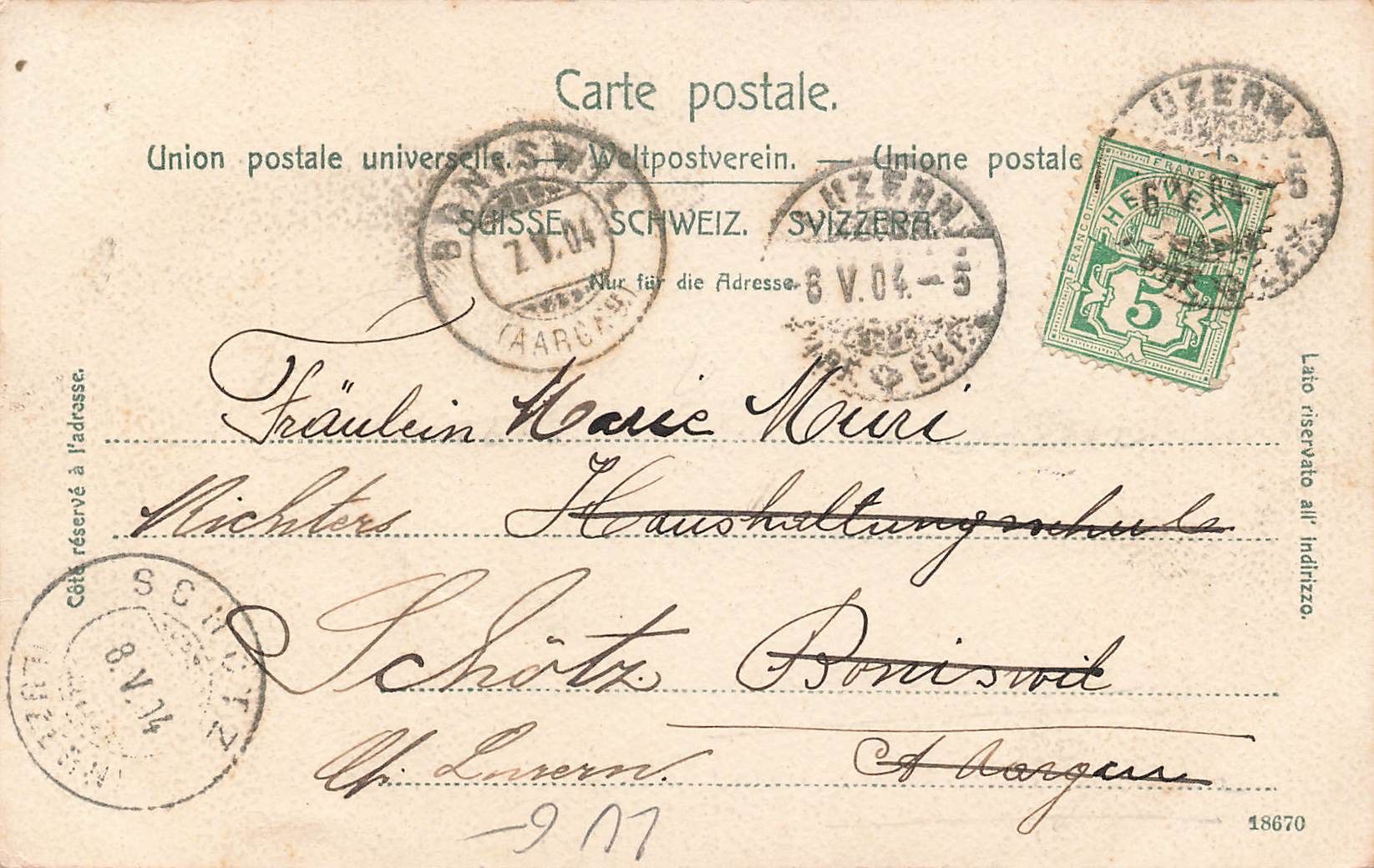 Cartoline postali: Luzern – Usato da Biasca venduto da Blenio71 1