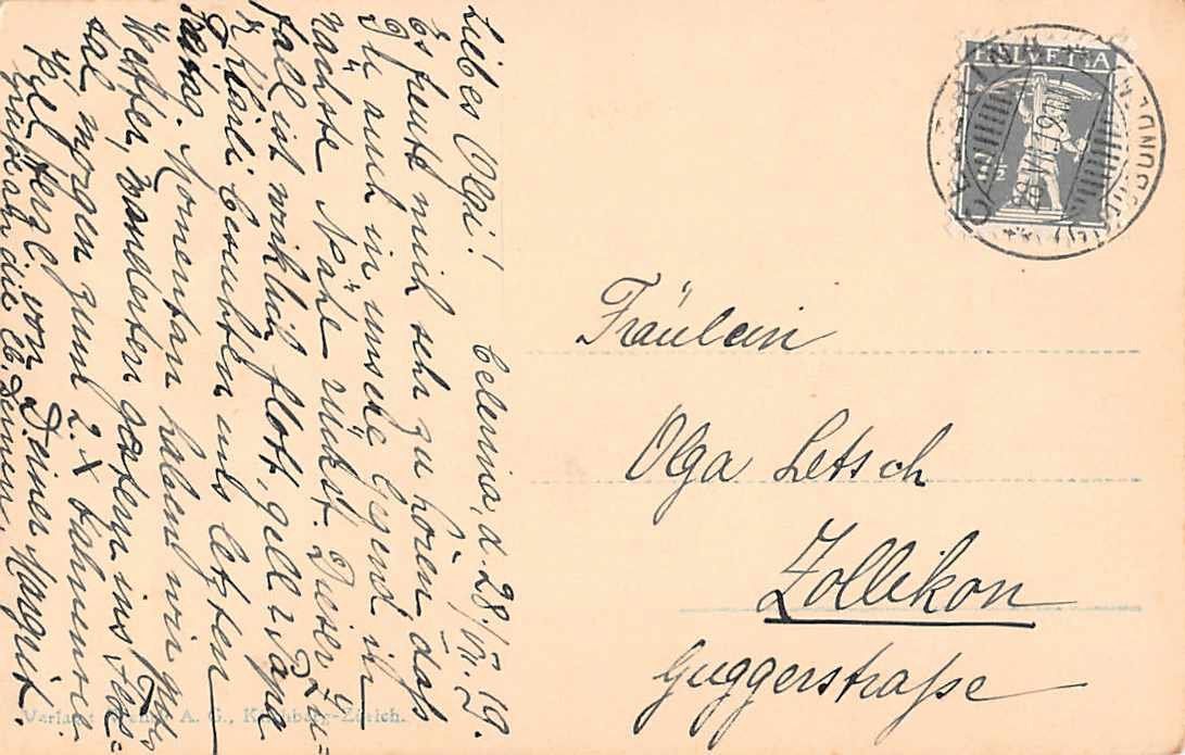 Ansichtskarten: 4x Ansichtskarten CELERINA ab 1919 - interessanter Mix ! – Gebraucht aus Lufingen von TopAnsichtskarten 7