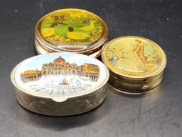 Geschenkidee 3 Vintage Pillendosen, Reise-Pillenboxen, Dosen
