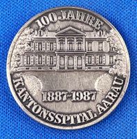 Silbermedaille Kantonsspital Aarau 100 Jahre 1887-1987