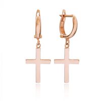 Ohrringe Ohrhänger 925 Silber roségold Kreuz klein unisex