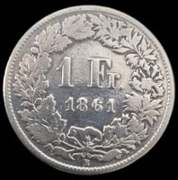 Top Silber 1 Franken 1861 Schweiz
