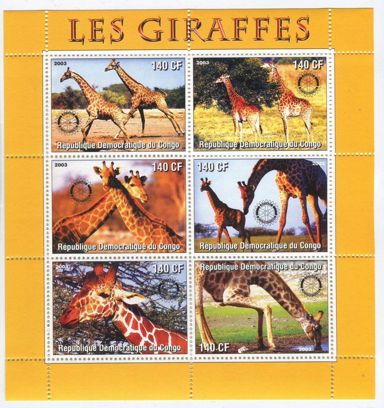 Tutti i francobolli: Block "Giraffen". Kongo. – Nuovo e nell'imballaggio originale da Basel venduto da Butsch5