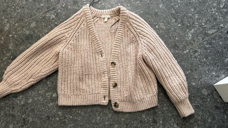 Rosa Strickjacke Gr. L, Oversized