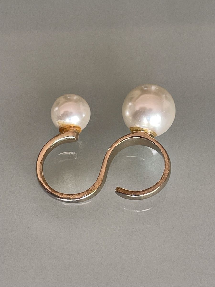 Anelli: Bague double dorée avec perles – Usato da Vuadens venduto da Nina11 2