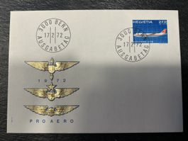 1972 Pro Aero FDC Ersttag Bern 17.2.72 