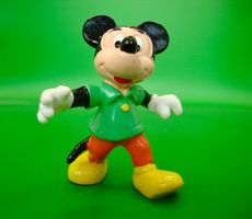 Mickey Mouse Figur flott grün orange 1977 Disney Bully 6 cm